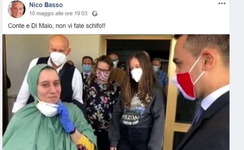 Nico Basso, il post su Facebook contro Conte e Di Maio