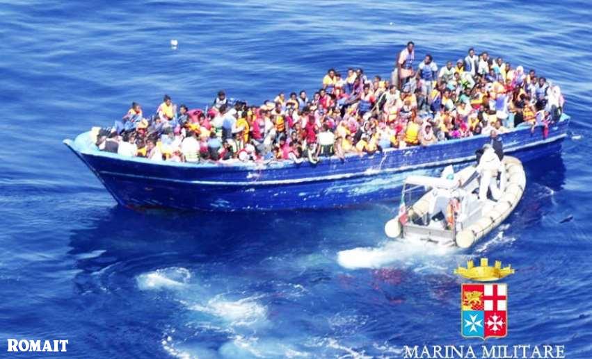 barcone con migranti