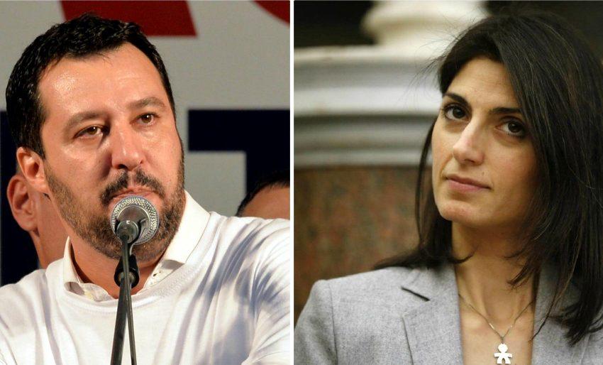 Matteo Salvini e Virginia Raggi