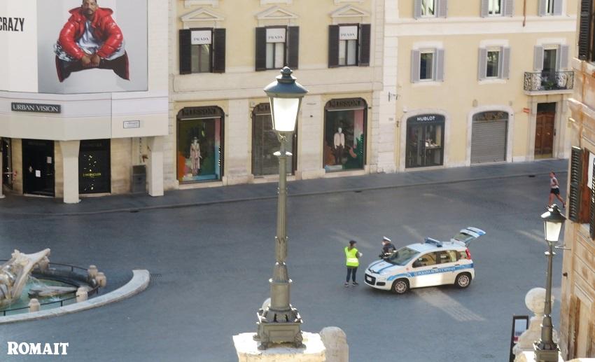 Piazza di Spagna di Roma nei giorni di lockdown