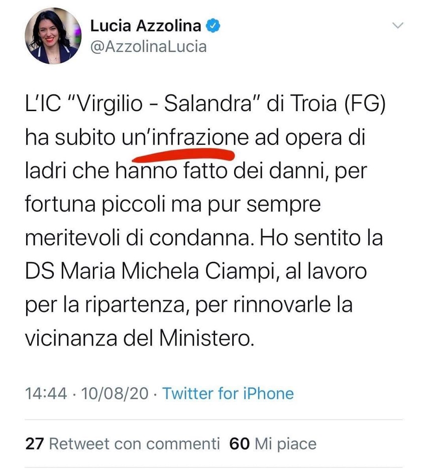 gaffe di lucia azzolina