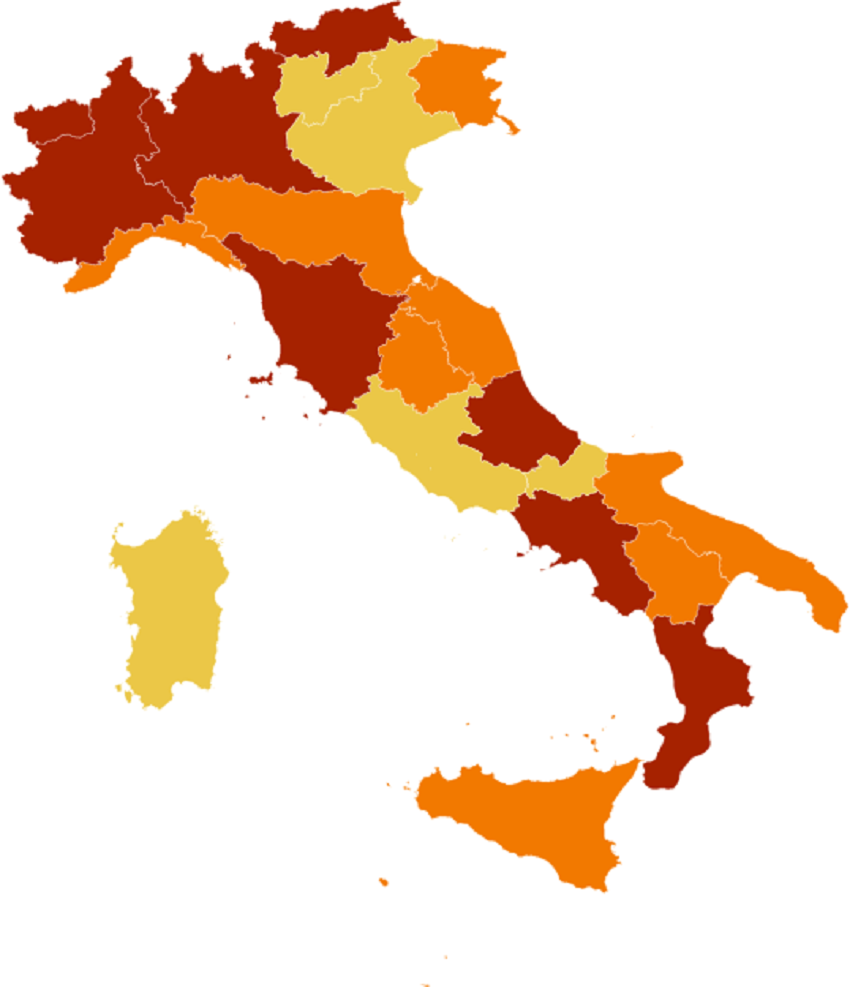 dpcm di dicembre: italia a tre colori al 20 novembre