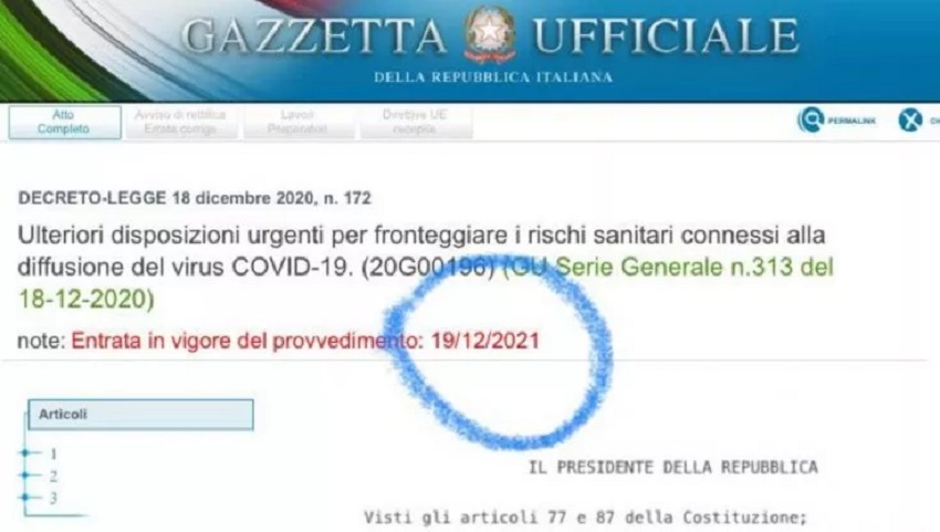 refuso nel dl natale pubblicato in g.u.