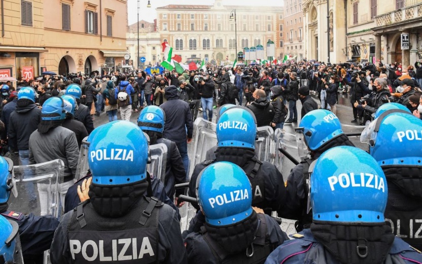 manifestazione ristoratori casapound ioapro roma covid