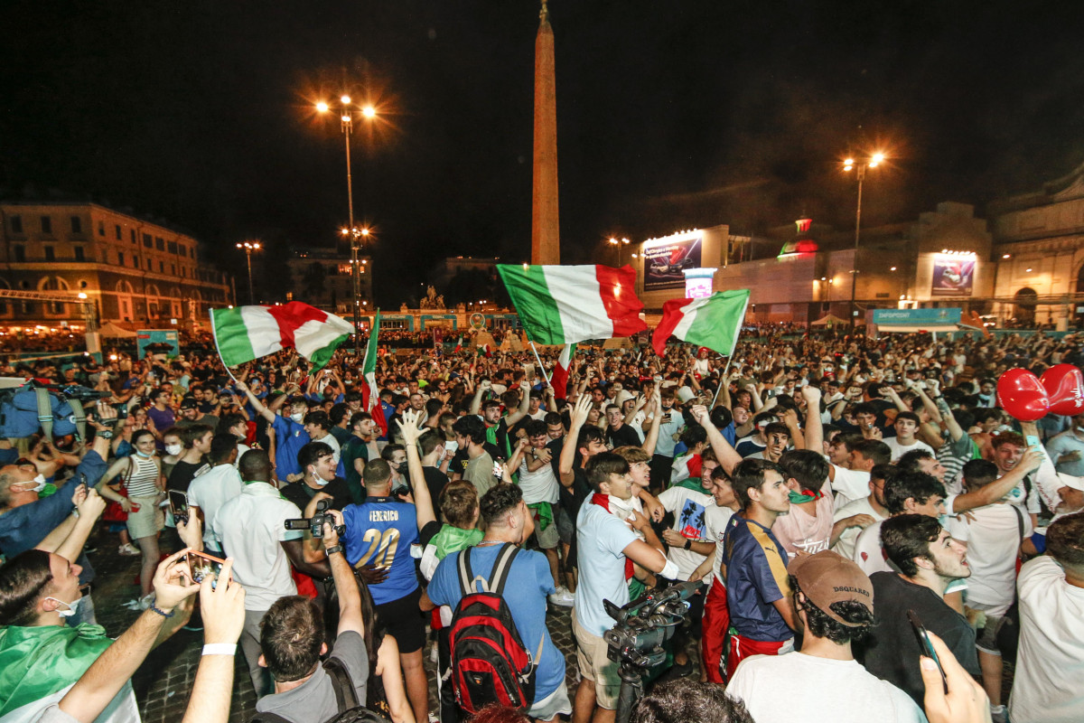 Italia campione d'Europa Festeggiamenti a piazza del Popolo