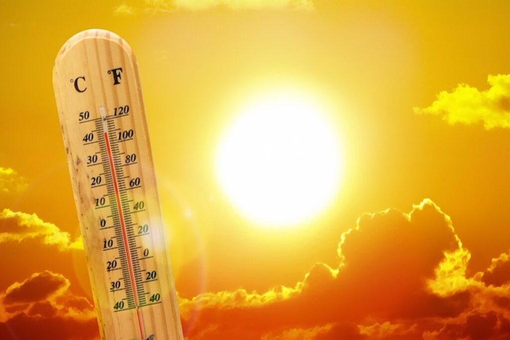 Termometro che segna temperature elevate