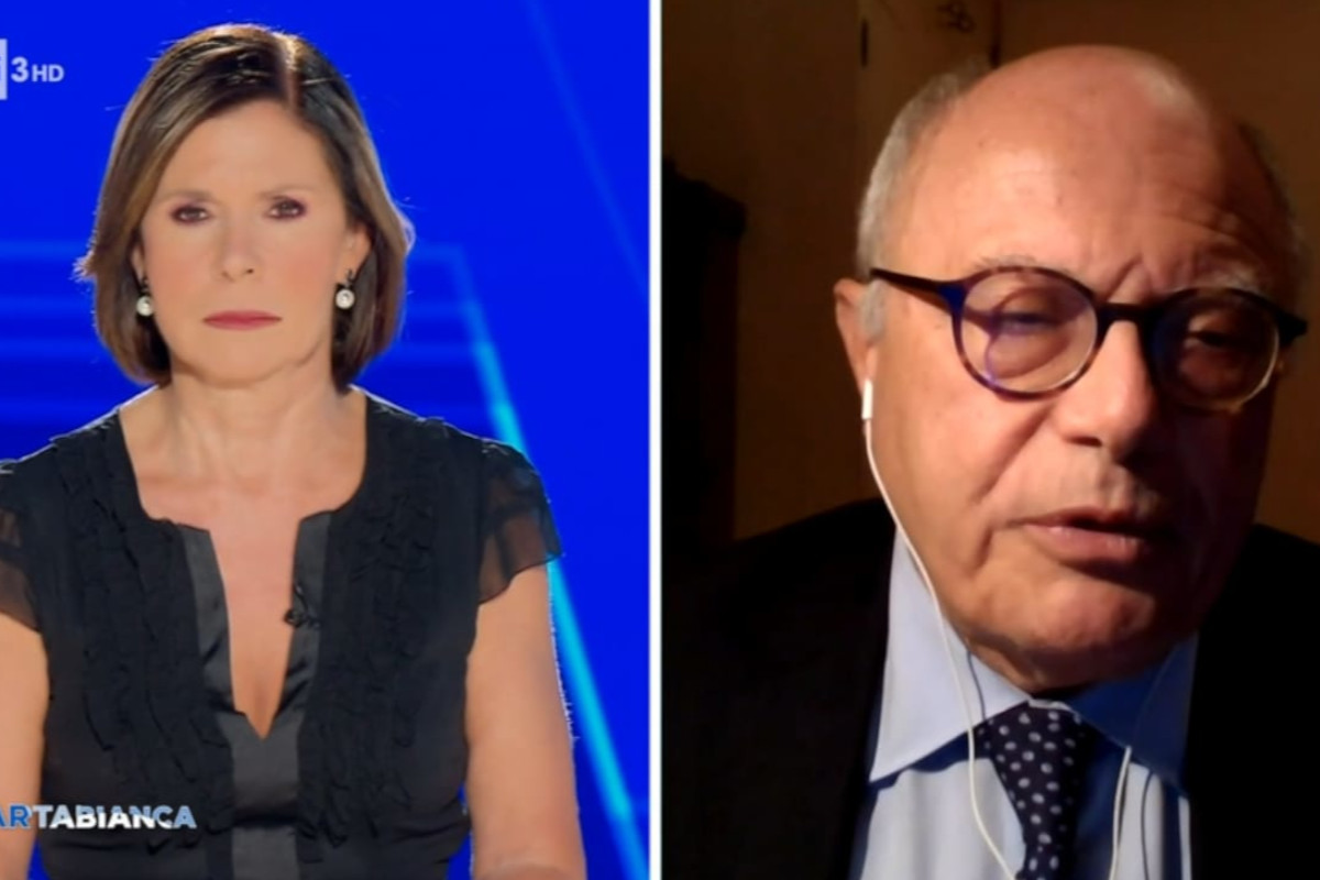 Il professor Massimo Galli intervistato durante la trasmissione