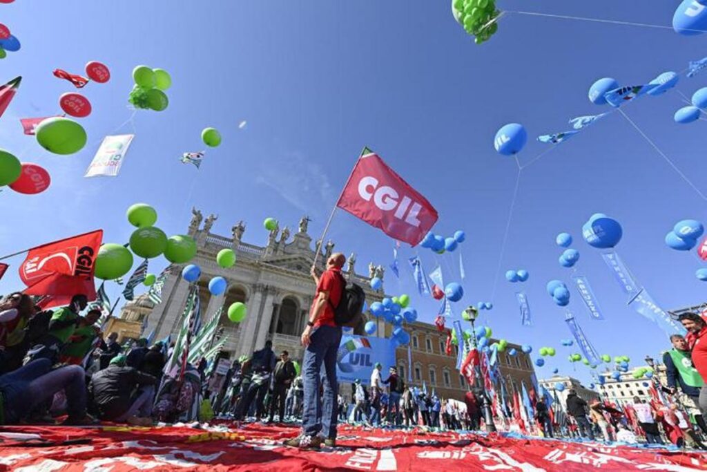 Manifestazione sindacati a san giovanni