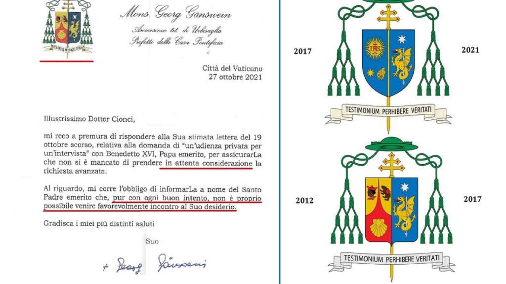 la lettera a nome di benedetto xvi per andrea cionci