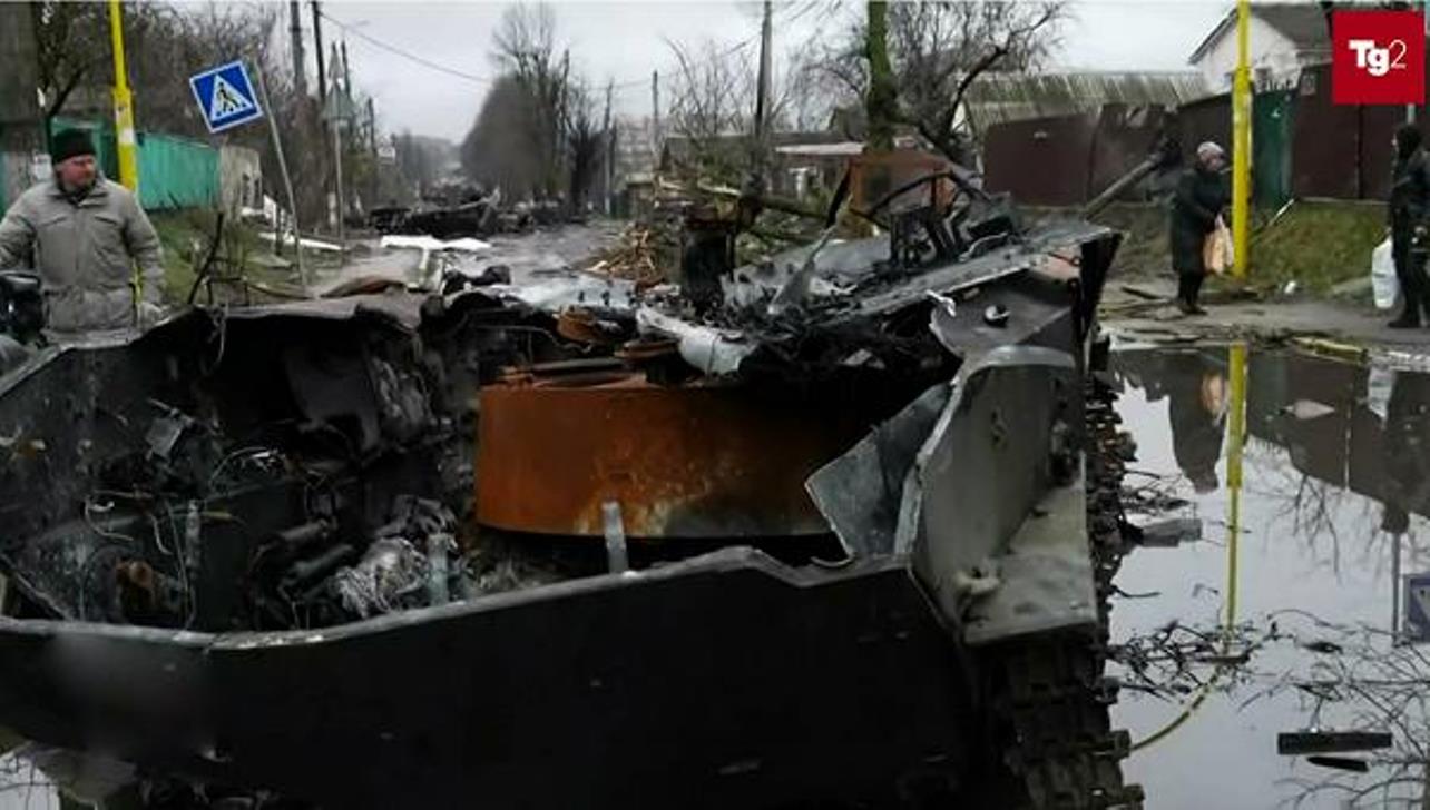 Bucha, Ucraina, immagini di devastazione