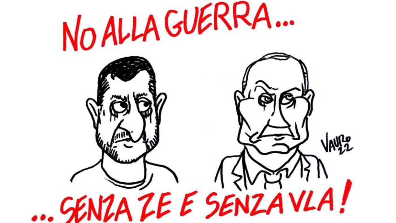 La vignetta di Vauro con Zelensky e Putin