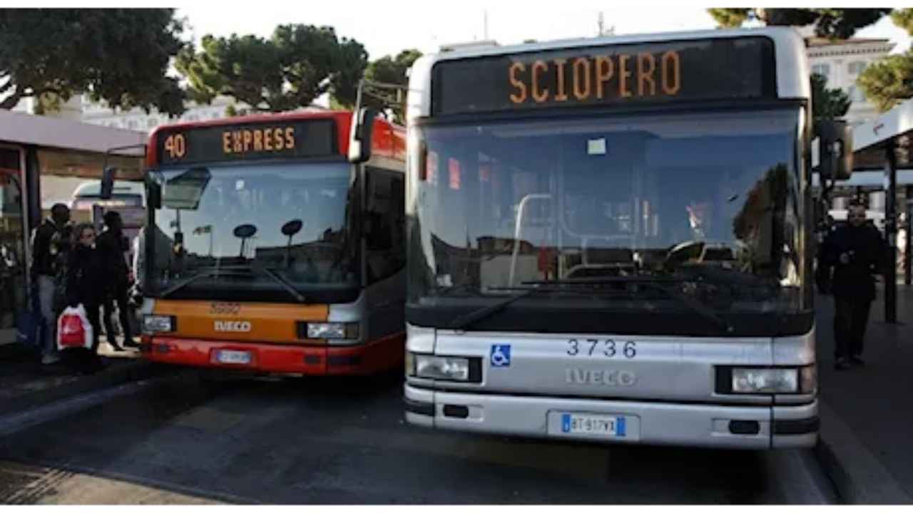 Due autobus fermi a una fermata