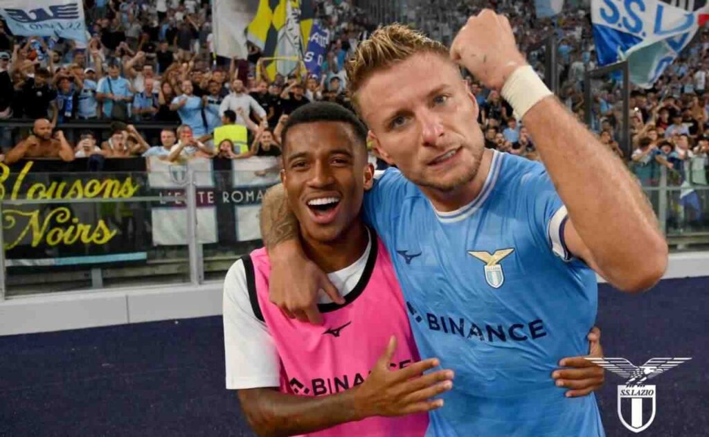 Esultanza di Ciro Immobile durante la partita Lazio Bologna allo stadio Olimpico di Roma