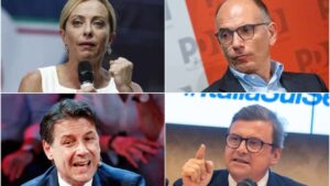 Campagna elettorale, Giorgia Meloni-Enrico Letta-Giuseppe Conte-Carlo Calenda