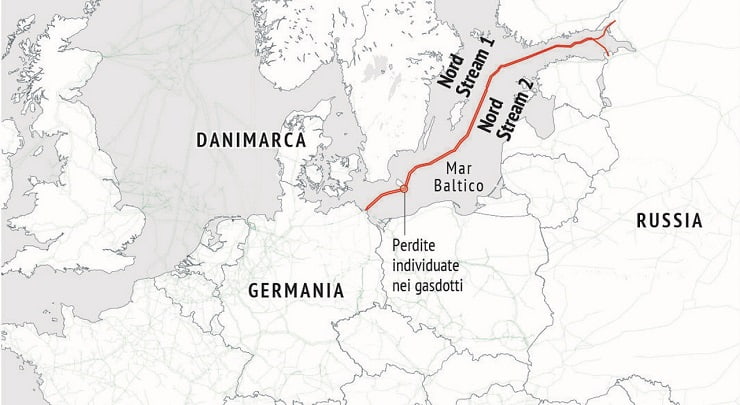 Percorso dei gasdotti Nord Stream