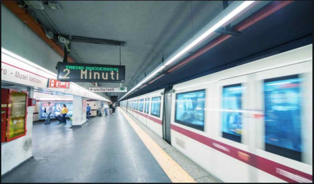 Metro A di Roma, treno in corsa