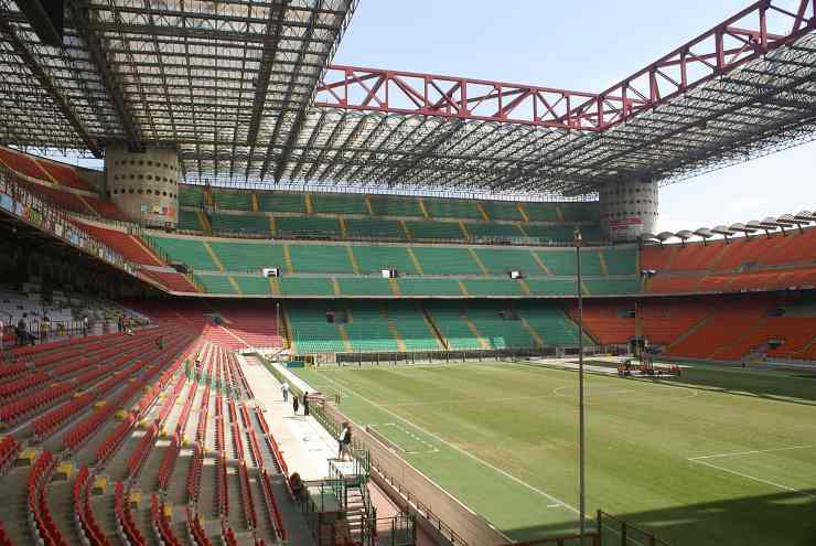 L'interno dello stadio Giuseppe Meazza di Milano