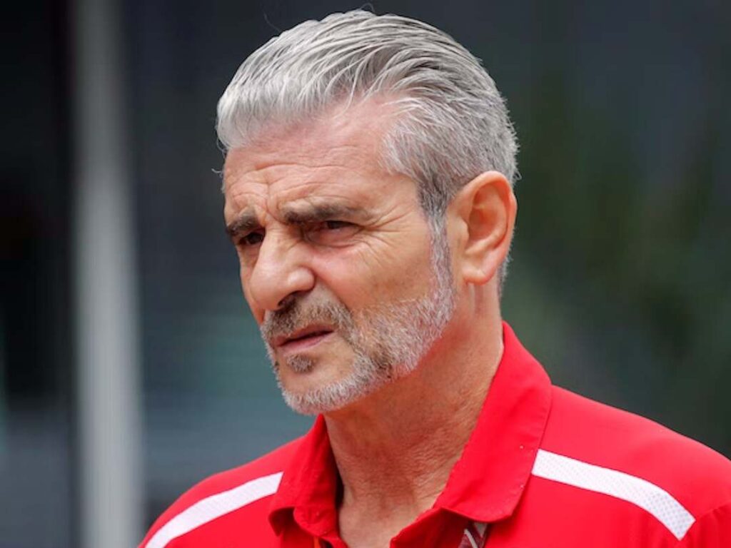 Maurizio Arrivabene con la Ferrari