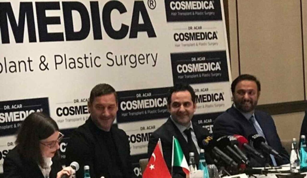 Francesco Totti e Levent Acar alla conferenza di presentazione del progetto imprenditoriale