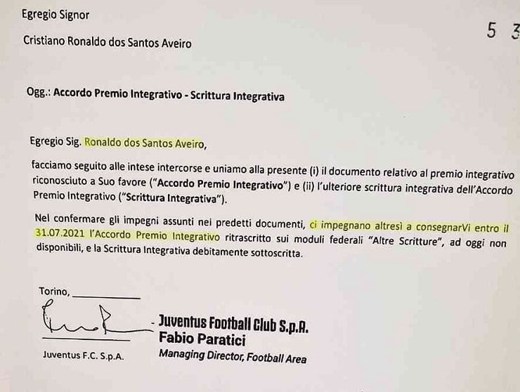 Carta di Ronaldo