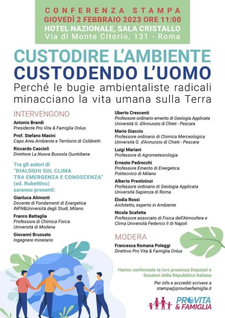 Locandina della conferenza stampa "Custodire l'Ambiente custodendo l'Uomo"