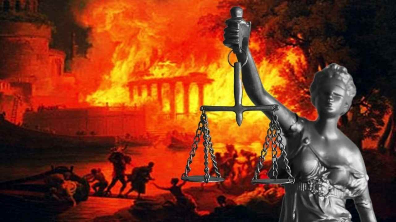 Immagine ricostruita di Roma che brucia