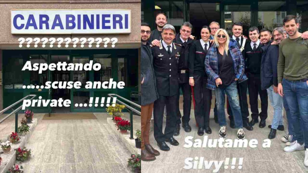 Le foto postate dal profilo Instagram di Mara Venier dopo essere stata dai carabinieri