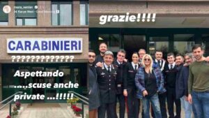 Le foto postate dal profilo Instagram di Mara Venier dopo essere stata dai carabinieri