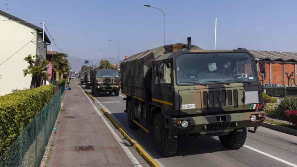 Camion militari a Bergamo