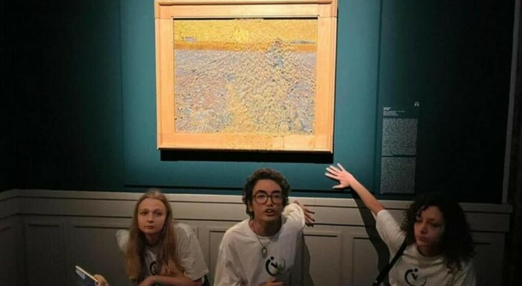 Ambientalismo, Ambientalisti imbrattano un quadro di Vincent van Gogh a Roma