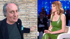 Un collage di foto di Fulvio Abbate e Laura Chiatti