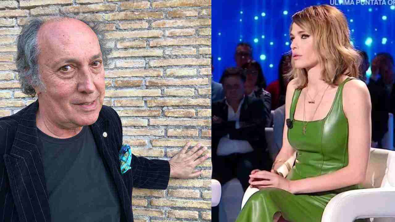Un collage di foto di Fulvio Abbate e Laura Chiatti