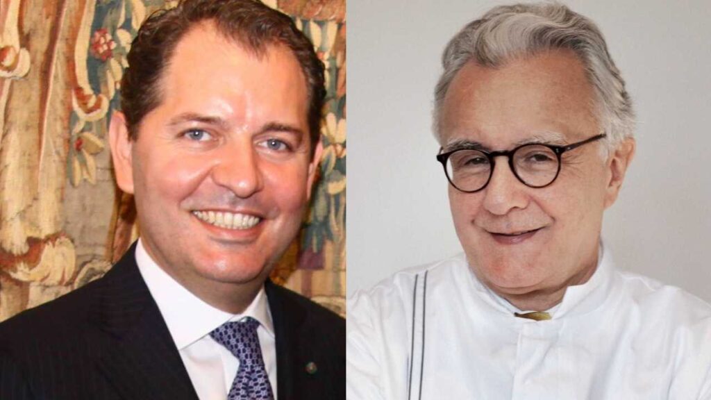 Un collage di foto con Umberto Giraudo e Alain Ducasse