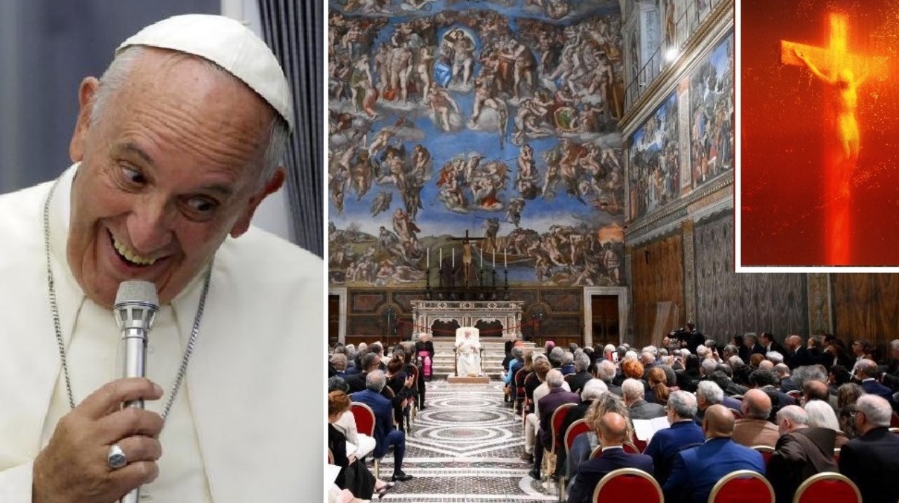 Il Papa incontra gli artisti nella Cappella Sistina -Fonte Vatican News