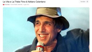 Storie tristi celebrità, immagine di Adriano Celentano. Screenshot da YouTube