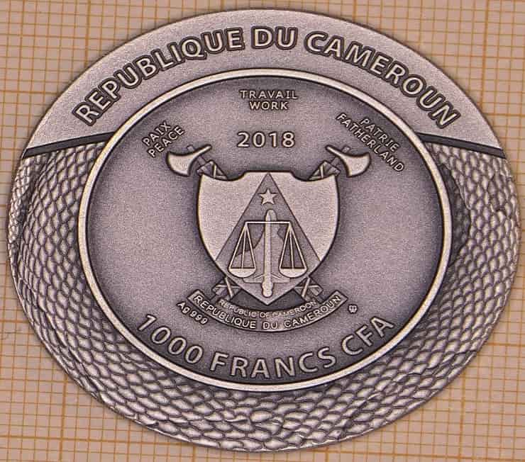 Moneta da 1.000 franchi CFA, circa 1,52 euro