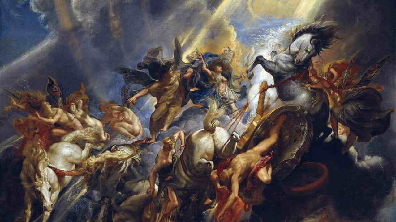 Dipinto di Rubens sul mito greco della caduta di Fetonte, figlio di Apollo