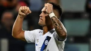 Lautaro Martinez dell'Inter al primo poker in Serie A