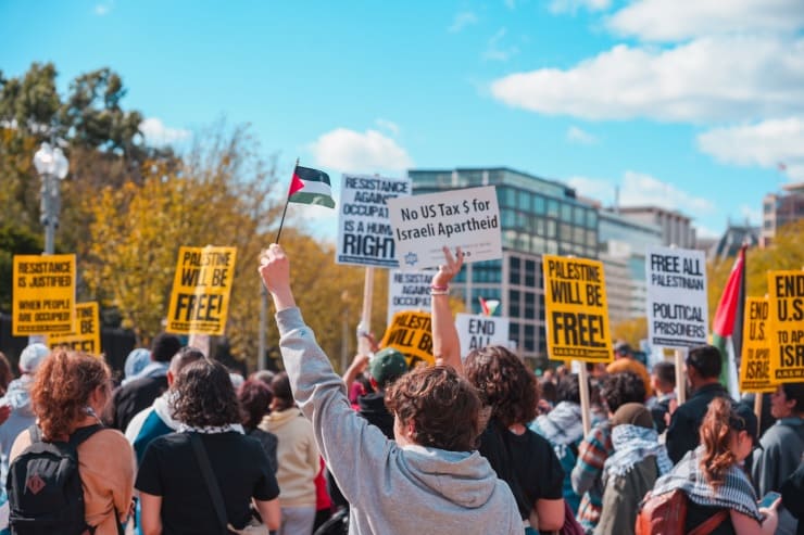 Protesta pro-Palestina davanti alla Casa Bianca