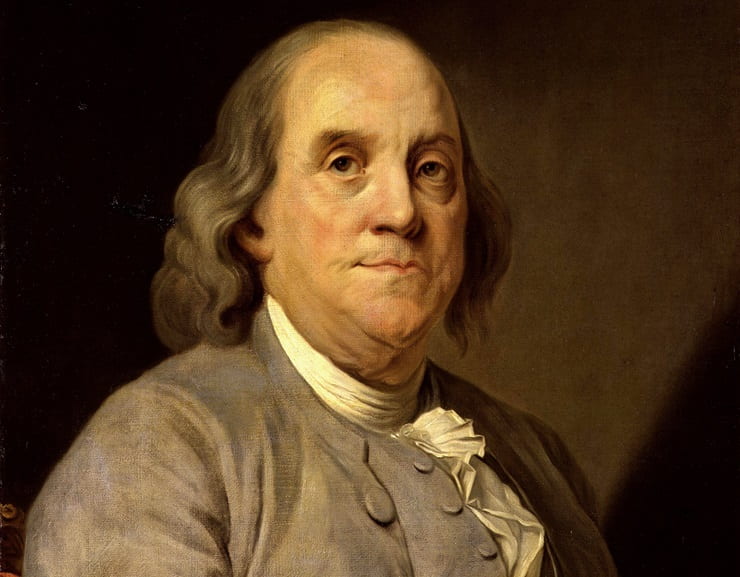 Ritratto di Benjamin Franklin. Ora solare