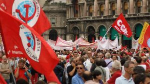 Sciopero generale nel 2011 a Milano