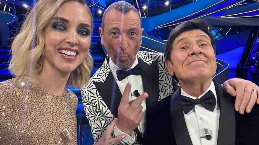 Chiara Ferragni, Amadeus e Gianni Morandi nell'edizione del Festival di Sanremo 2023