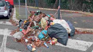 Rifiuti in Viale Moschea a Roma