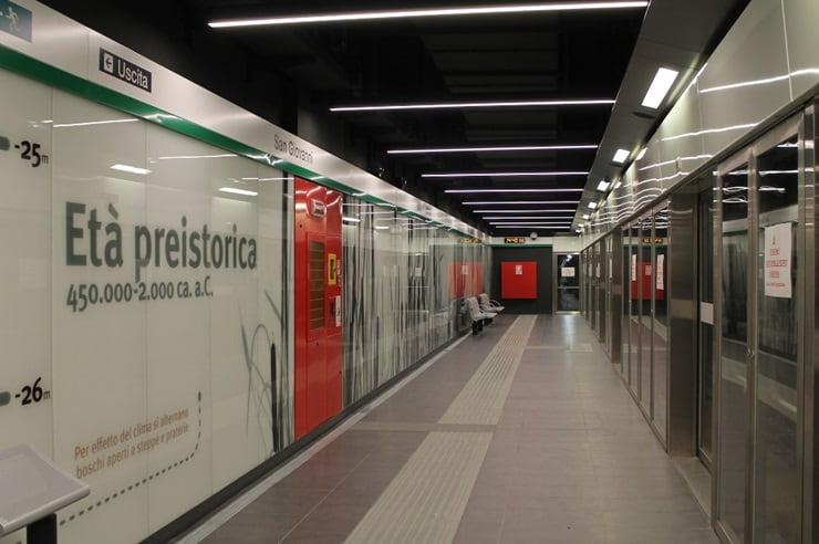 Banchina della stazione di San Giovanni della Linea C della metro di Roma