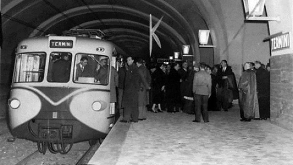 Inaugurazione della metro di Roma nel 1955