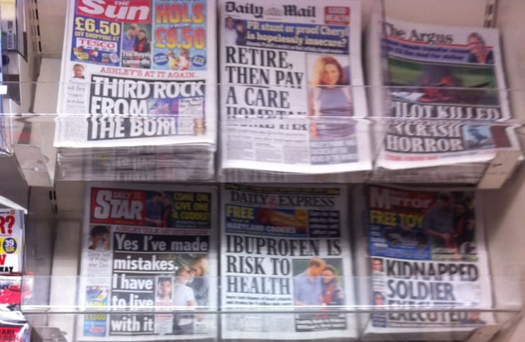 Tabloid britannici, crisi dei giornali