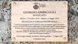 Targa commemorativa a Giorgio Ambrosoli