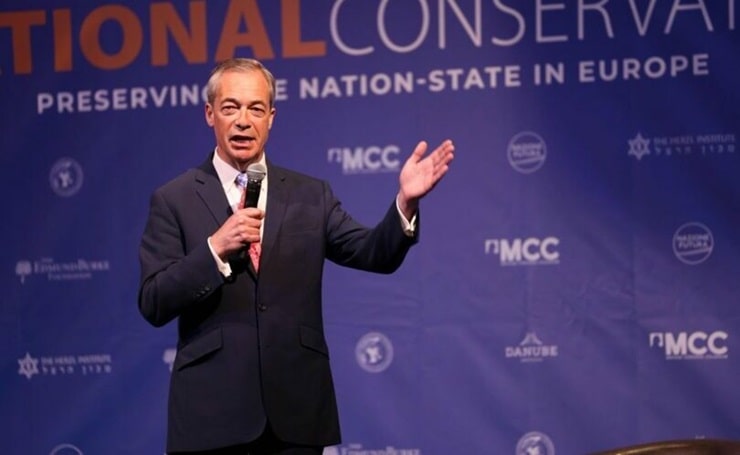 Nigel Farage alla conferenza “National Conservatism” 2024. Libertà di espressione