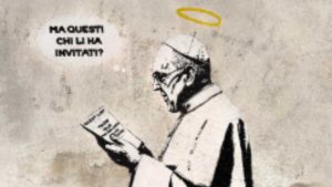 Il nuovo murales di Laika dedicato a Papa Francesco a via Piccolomini