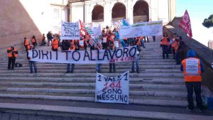 Manifestazione in Campidoglio a Roma